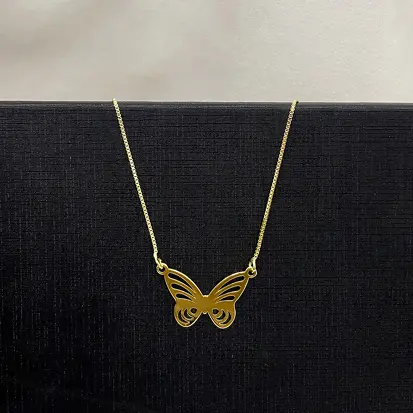 GARGANTILHA BORBOLETA DOURADO